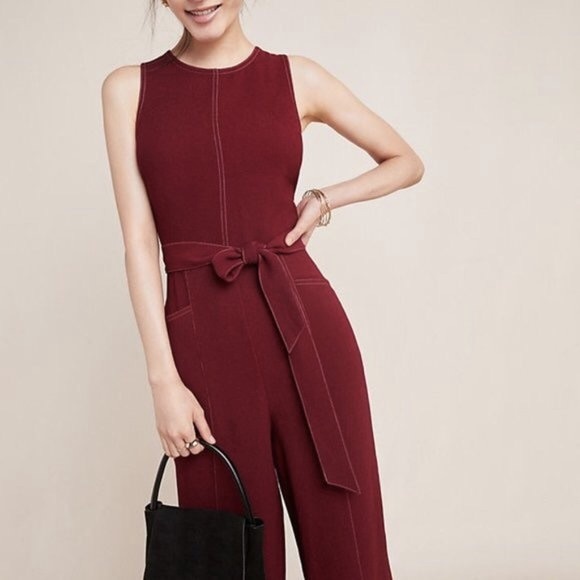 Anthropologie Greylin Wine Red Jumpsuit Size S - Picture 3 of 4